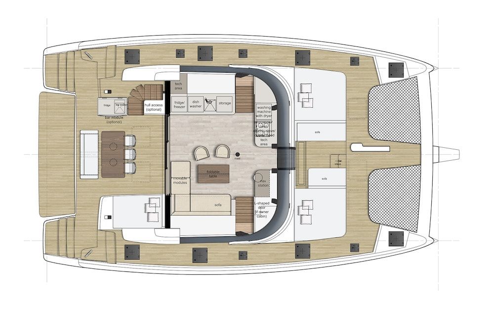 Sunreef 50 Catamaran Charter Croatia Original Layout 2