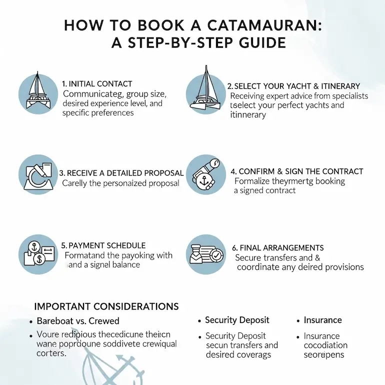 How To Book A Catamaran Infographic
